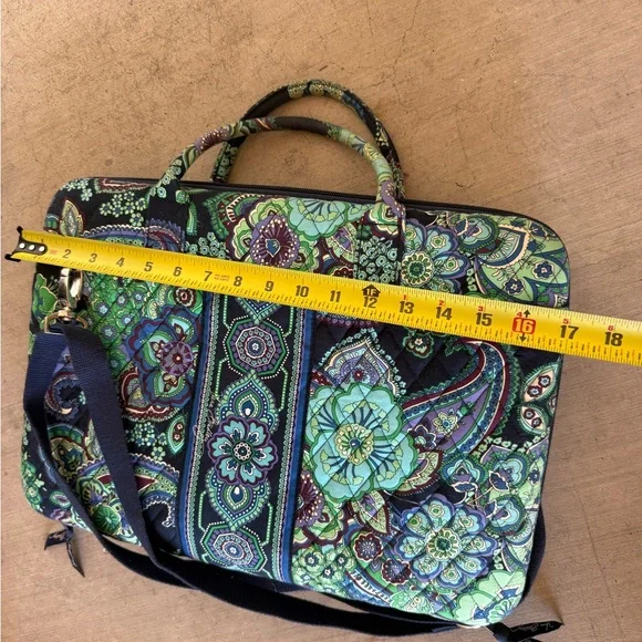 Vera Bradley Floral Green and Blue Women's Computer Workstation Bag - Picture 3 of 3